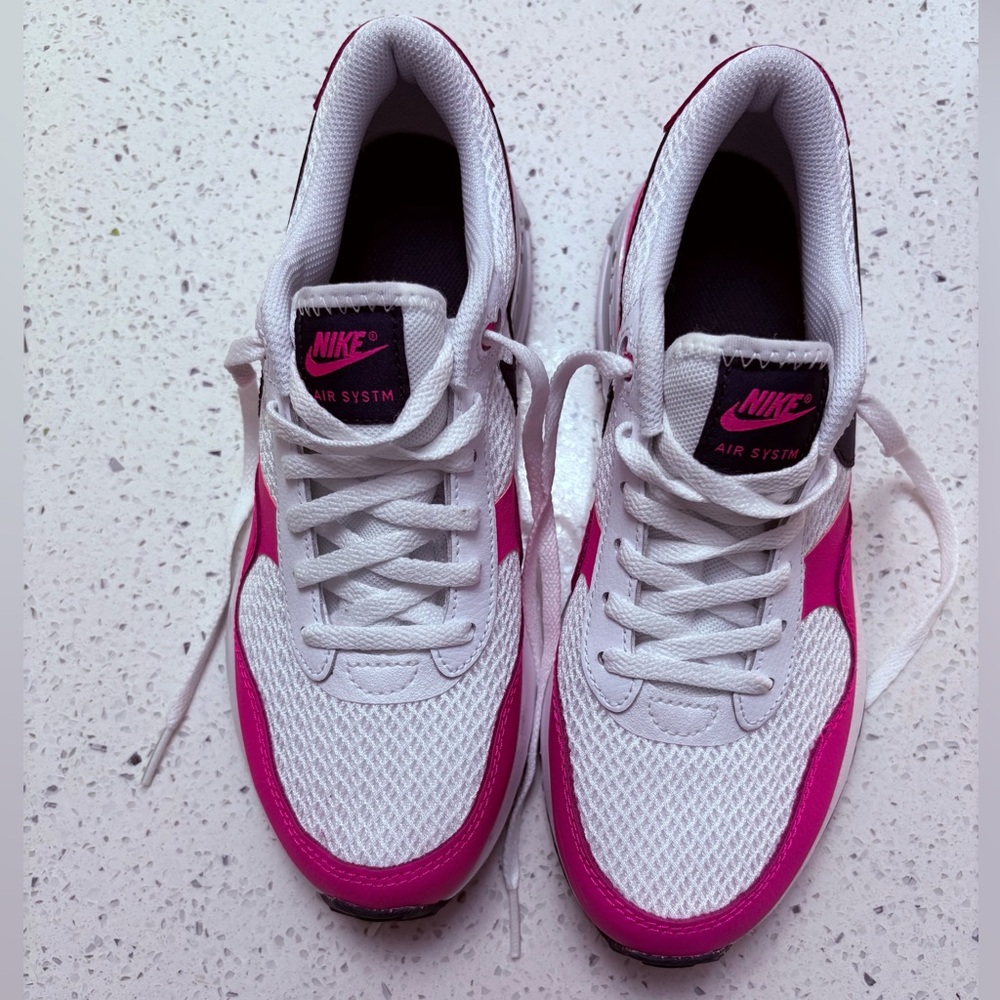 Nike Women's Fuchsia and White Sneakers